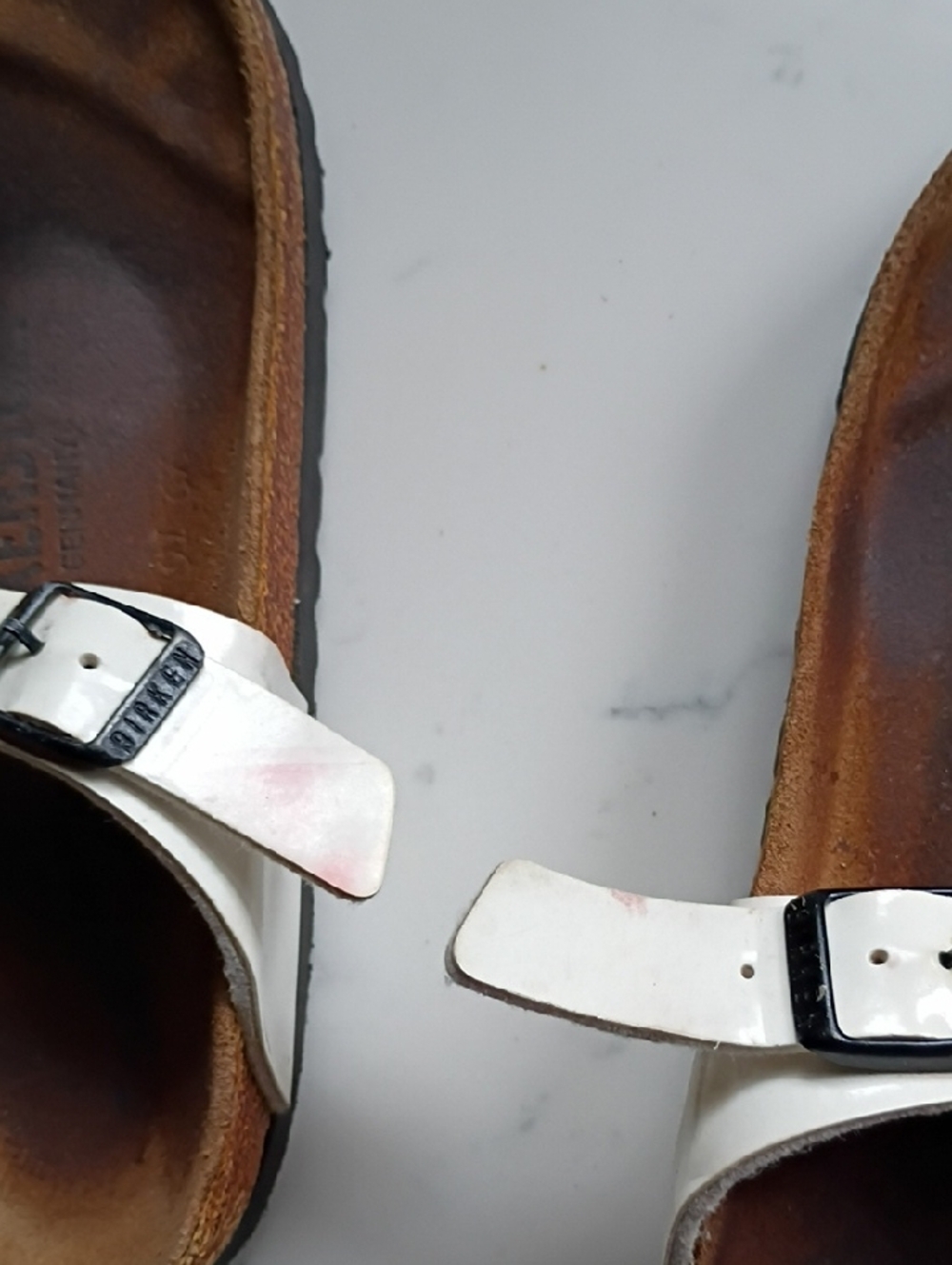 Birkenstock White Toe-Post Sandals with Buckle - Picture 7 of 8